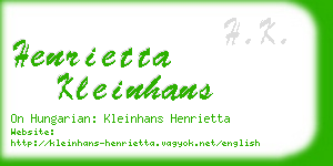henrietta kleinhans business card